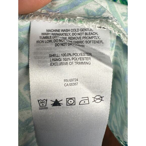 Columbia PFG Vacation Floral Palm Tree AOP Lightweight Shirt Green Blue Mens XL - Picture 5 of 8